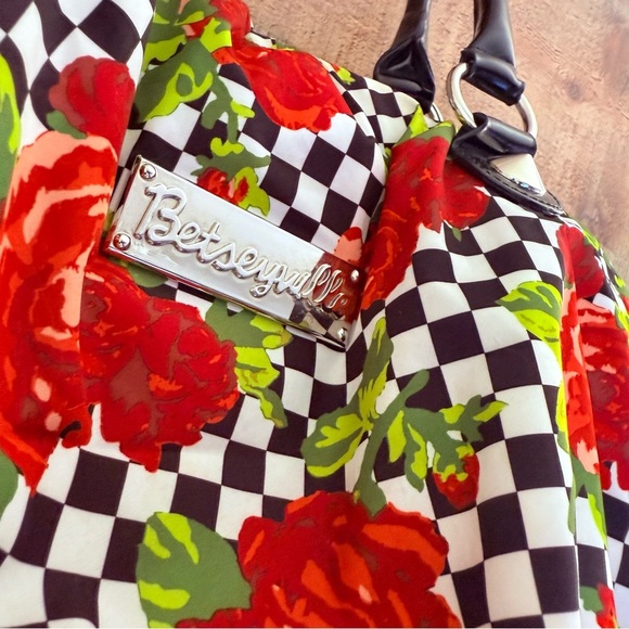 Vintage Betseyville Betsey Johnson Rose Checkered Women's Bag - Picture 5 of 9